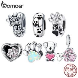 Bracelets Bamoer Sterling Sier Pet Animal Pendant Charm for Snake Bracelet or Necklace Diy Jewellery Making Scc1681