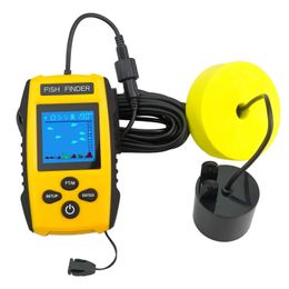 russian Handheld Fish Finder Portable Fishfinder Depth with Sonar Sensor Transducer and LCD Display 240104