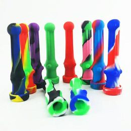 Silicone Nector Collector Coloured Oil Rigs Nector Collectars Dab Straw With 14mm Titanium Nail Oil Box Kreew
