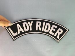 Tools Lady Rider Patch Top Rocker Black Back Patches For Vest Jacket Embroidered Badges Iron Sew On Badges 10 Inch Free Shipping