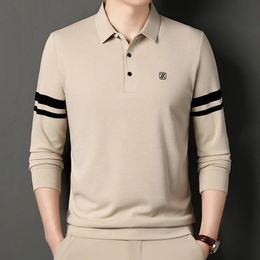 2023 Arrival Men's Polo Shirt Long Sleeve Casual Clothing Autumn Solid Luxury Fashion T for Men Tee Homme 240104