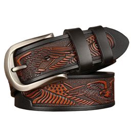 cowhide genuine leather belts for men cowboy Luxury strap design male vintage fancy jeans designer belt men high quality3325