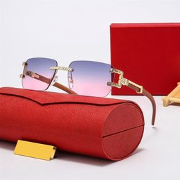 Latest Fashion Mens rimless sunglasses carti glasses Composite Metal Rimless Optical Frame Classic Rectangle Square Gold Luxury wo262C