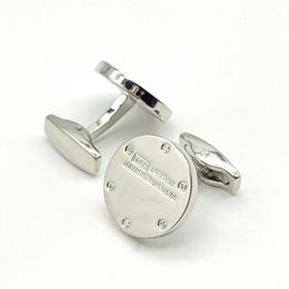 LAN CA Cufflinks Classic French Shirt Accessories Luxury Jewellery For Men 4 Colours Circular Mirror Surface 240104