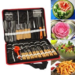 80Pcs Fruits And Vegetables Carving Tool Portable Cloth Bag Spiral Slicer Kitchen Cutter Cake Mold DIY Tools 240104