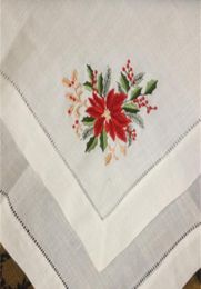 Set of 12 Fashion Linen Dinner Table Napkin 20x20inch Embroidered Floral Vintage Tea Napkins For Special Occasions3258652