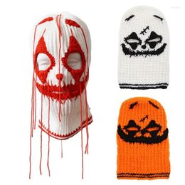 Ball Caps Halloween Balaclava Knit Beanie Hat Bleeding Party Holiday Winter Warm Full-Head Theme For Teens Adults