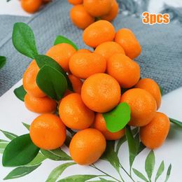 Decorative Flowers Realistic Artificial Oranges Set Of 3 Fake Tangerines Plastic Fruit Decor For Kitchen Table Centrepiece Pography Prop
