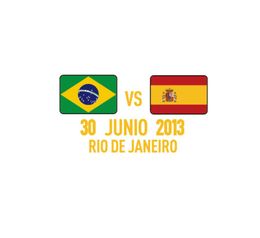 2013 Spain Vs Brazil Match Details Iron On Heat Transfer Soccer Patch Badge