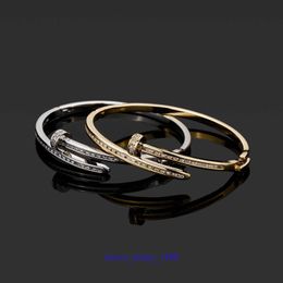 Luxury Car tiress Designer screwdriver bracelet Fashion Hip hop Classic Nail Shaped Zircon Earrings Bracelet INS Network Hot Push Gold Austr Have Original Box