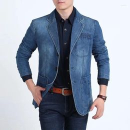 Men's Suits 2024 Spring And Autumn Jacket Casual Denim Retro Coat Slim Fit Elegant Fashionable Luxury Custom Jackets