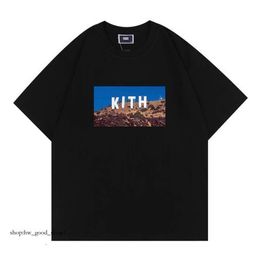Kith T-shirt Oversize 2022 New Tokyo Shibuya T Men Women High Quality Street View Printing S Tee Tops ROSE Omoroccan Tile Tees 473