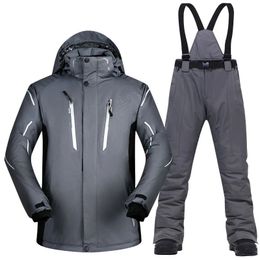 Ski Suit Men Super Warm Thicken Waterproof Windproof Winter Snow Suits Skiing And Snowboarding Jackets Pants Plus Size Brands 240104