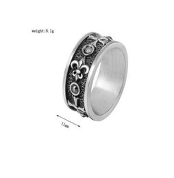 Silver Vintage Personality Fashion Chrom&Hearts Men Titanium Ring Motorcycle Rock Hip-Hop Retro Styles Stainless Steel Finge273F9123439