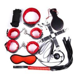 gelugee 10 Pieces BDSM Bondage Restraint Kit Set Leather Sex Toys for Couples Flirt Adult Slave Game Sex Product Y181007027606299