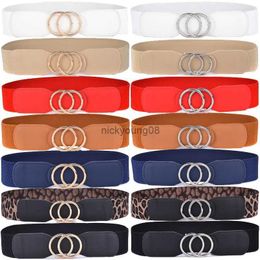 Belts Beltox Women's Girdle Elastic Stretch Wide Waist Belts W Double Rings Buckle Cummerbunds Ladies