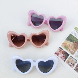 Fashion Girls candy Colour love heart sunglass INS kids Polarising sunglasses boys leopard grain frame eyeglasses children beach sunblock S0990