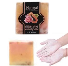 Soaps 1pc Papaya Whitening Handmade Soap Lightening Skin Moisturizing Cleansing Bath Soap 111g 5.5cm x 5.5cm x 3cm
