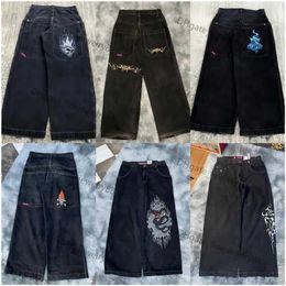 Men's Jeans Mens Jnco Baggy Hip Hop Rock Embroidery Pattern Men Women 2023 Fashion Streetwear Retro Harajuku High Waist Wide Leg