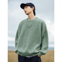 Men's Sweaters Retro Men Solid Oversized Sweater Mens Winter Basic Textured Male Japan Style Harajuku Loose Casual Knitted Pullovers