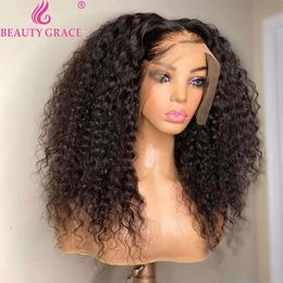 Wigs Synthetic Wigs 13X4 Curly Lace Frontal Human Hair Wigs For Women 30 Inch Lace Front Wig Kinky Curly Human Hair Wig 250 Density Lac