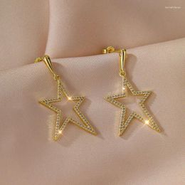 Dangle Earrings Asymmetrical Pentagram Zircon Women's Jewellery Accessories Trendy Anniversary Gifts For GirlFriend Style