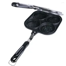 Pans 4 Cup Frying Pan Double-sided Pancake Shape For Kids Griddle Nonstick Animal Maker Mini Mould