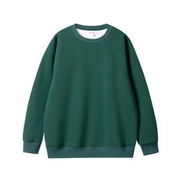 Autumn And Winter Men's Thickened Round Neck Sweater American Loose Shoulder Solid Color Couple Sweater Long Sleeve S-4XL 240104