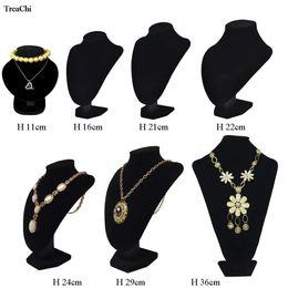 Boxes Black Necklace Jewelry Display Choker Rack Veet Pendant Organizer Mannequin Holder Chain Beads Showing Bust Stand