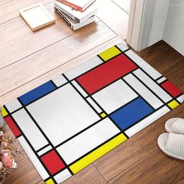 Carpets Mondrian Minimalist De Stijl Modern Art Fatfatin Doormat Polyester Floor Mat Sand Scraping Carpet Rugs Mats Anti-slip Footpad