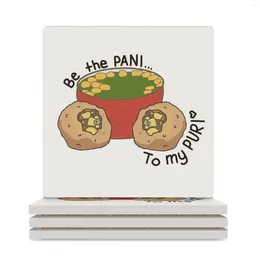 Table Mats Be The Pani To My Puri Ceramic Coasters (Square) For Cute Cup Kitchen Accessories