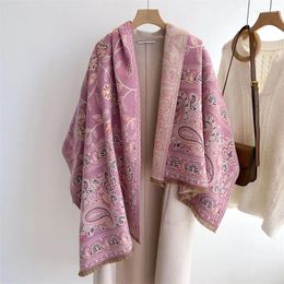 Scarves Autumn Winter 2024 Vintage Neck Men Women Paisley Warm Scarf Europe America Elegance Shawls Fashion Wraps