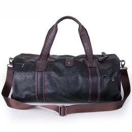 Men Bag Large Capacity Leather Sports Gym Crossbody Fitness Sport Bags Travel Shoulder Handbag Yoga Storage 240104