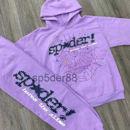 Men's Hoodies Sweatshirts Purple Sp5der 555555 Pullover Men Women Young Thug Spider Web Star 6WSN 6WSN