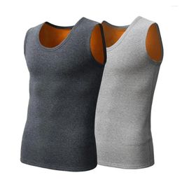 Men's Tank Tops Mens Fleece Lined Top Vest Underwear Warm Thermal Base Layer Undershirt Thermo Clothing Pyjamas Breathable T-Shirt