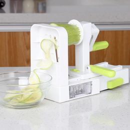 Folding Spiralizer Vegetable Slicer With 5 Rotating Blades Cutter Pasta Spaghetti Zucchini Noodles Maker Kitchen Vegetable Tool 240104