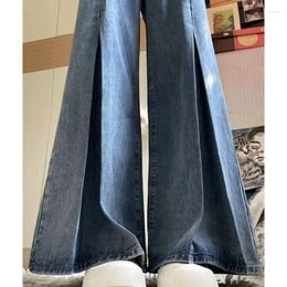 Women's Jeans GIDYQ Spring Autumn Women Vintage High Waist Wide Leg Jean Pants Korean Fashion Pear Shaped All Match Flare Mopping Trousers