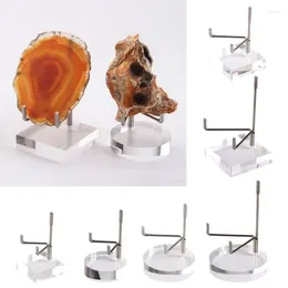 Decorative Plates Rock Display Stand Acrylic Pedestal Easel Shelf Rack For Crystal Mineral