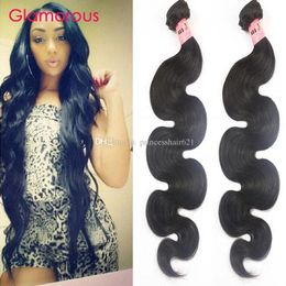 Wefts Glamorous Indian Body Wave Human Hair Weaves 2 Bundles Fashion Wavy Hair Style Peruvian Malaysian Brazilian Virgin Hair Weft for b