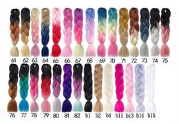 Braids Kanekalon Braiding Hair Crochet Synthetic Hair Ombre 24 Inch 100G Jumbo Braid Har Extensions9951737