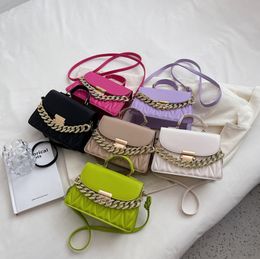 Luxury Gold Shiny Thick Chain Handbag Crossbody Bag Designed For Women High Quality New Trendy Messenger Bag FMT-4286