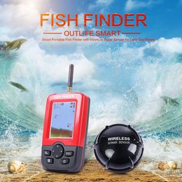 Smart Portable Depth Fish Finder with 100 M Wireless Sonar Sensor Echo Sounder Fishfinder for Lake Sea Fishing Saltwater 240104