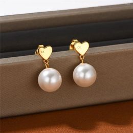 Stud Earrings Luxury Designer Fashion Retro Golden CE Pearl Necklace For Women 2024 Vintage In Jewellery Y2K Accessories INS