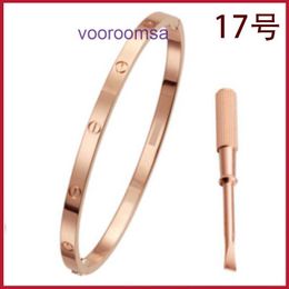 High quality Edition Bracelet Light Luxury Carter 60% immediate purchase Narrow Screw Love Rose Gold Size 17 With Original Box Pan panYJ