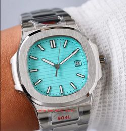 Super Quality Men' s Wristwatches Auto Date 40mm Ice blue dial 904L Steel Sapphire Luminous CaL.8215 Movement Mechanical Automatic 5711 Mens watches watch