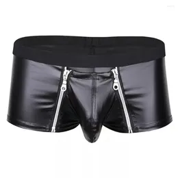 Men's Shorts MaPatent Leather Sexy Soft Erotic Panties For Men