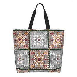 Shopping Bags Amazigh Kabyle Pottery Art Grocery Tote Bag Africa Ethnic Geometric Canvas Shoulder Shopper Large Capacity Handbag