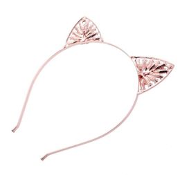 Hair Clips Barrettes Women Adult Child Metal Alloy Headband Hollow Out Floral Cat Ears Hair Hoop Luxury Coloured Glitter Rhinesto8541858