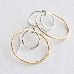 Earrings 925 Silver Hammered Circle Earrings Silver Jewellery Minimalism Oorbellen Brincos Vintage Pendientes Boho Earrings For Women