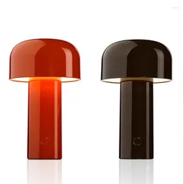 Table Lamps Modern Minimalist Lamp Red/Black/White Cute Mushroom Metal Desk Night Lights For Living Room Bedroom Study Office Decor